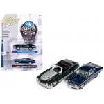 Johnny Lightning 1:64 Ford Mustang Convertible 1972 dark green & Chevrolet Chevelle SS 1972 fathom blue